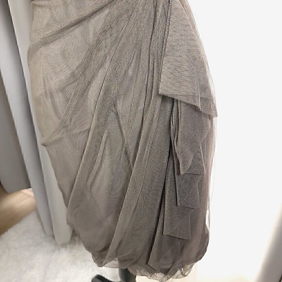 Vera Wang White Collection Gray Mesh Dress Size 4 - Picture 6 of 15